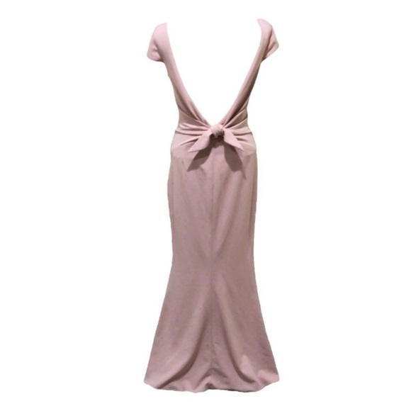 Katie May Rose Intrigue Gown 4 Blush Pink Bow Low Cut Back Maxi Dress - Picture 3 of 10